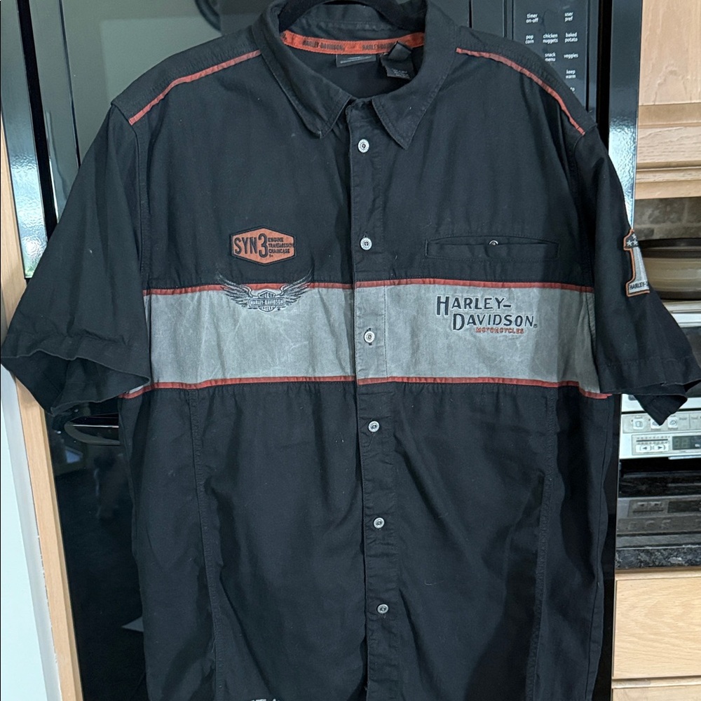Harley-Davidson Black and Gray Casual Shirt